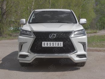 16 999 р. Защита переднего бампера (TRD Superior, волна, Ø 63 мм, нержавейка) Lexus LX450d J200 2-ой рестайлинг (2015-2022)  с доставкой в г. Омск. Увеличить фотографию 1