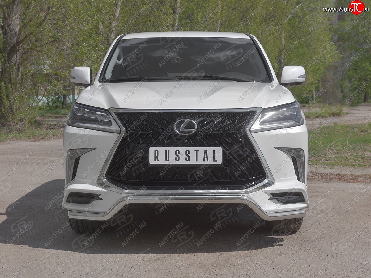 16 999 р. Защита переднего бампера (TRD Superior, волна, Ø 63 мм, нержавейка) Lexus LX450d J200 2-ой рестайлинг (2015-2022)  с доставкой в г. Омск