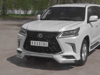 21 999 р. Защита переднего бампера (TRD Superior, волна, Ø 63 мм, нержавейка)  Lexus LX450d  J200 - LX570  J200  с доставкой в г. Омск. Увеличить фотографию 2