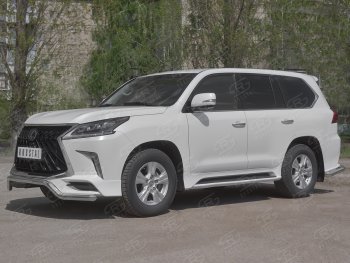 16 999 р. Защита переднего бампера (TRD Superior, волна, Ø 63 мм, нержавейка) Lexus LX450d J200 2-ой рестайлинг (2015-2022)  с доставкой в г. Омск. Увеличить фотографию 3