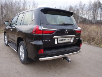 25 999 р. Защита заднего бампера (овальная) ТСС (нержавейка d75х42 мм) Lexus LX450d J200 2-ой рестайлинг (2015-2022)  с доставкой в г. Омск. Увеличить фотографию 1