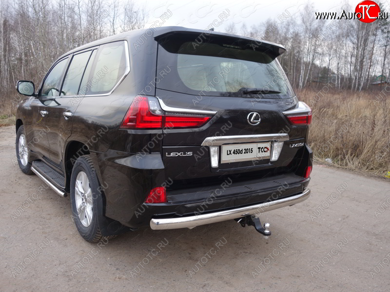 25 999 р. Защита заднего бампера (овальная) ТСС (нержавейка d75х42 мм) Lexus LX450d J200 2-ой рестайлинг (2015-2022)  с доставкой в г. Омск