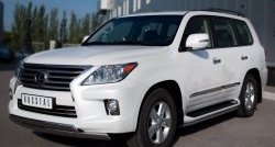 17 999 р. Защита переднего бампера (2 трубыØ75х42 мм, нержавейка) Russtal Lexus LX570 J200 дорестайлинг (2007-2012)  с доставкой в г. Омск. Увеличить фотографию 4