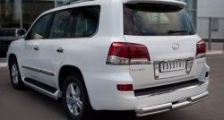 18 449 р. Защита заднего бампера (Ø76 и 42 мм, нержавейка) SLITKOFF  Lexus LX570  J200 (2007-2012) дорестайлинг  с доставкой в г. Омск. Увеличить фотографию 4