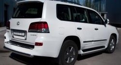 16 749 р. Защита заднего бампера (Ø76 мм, нержавейка) SLITKOFF Lexus LX570 J200 дорестайлинг (2007-2012)  с доставкой в г. Омск. Увеличить фотографию 1