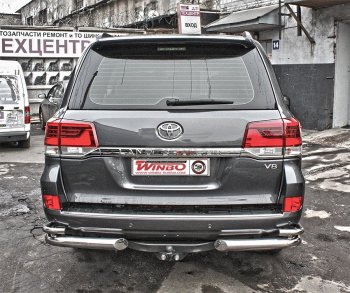 10 999 р. Защита заднего бампера WINBO (уголки, Ø76 и 38 мм, нержавейка) Lexus LX570 J200 дорестайлинг (2007-2012)  с доставкой в г. Омск. Увеличить фотографию 1