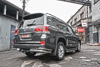 10 999 р. Защита заднего бампера WINBO (уголки, Ø76 и 38 мм, нержавейка) Lexus LX570 J200 дорестайлинг (2007-2012)  с доставкой в г. Омск. Увеличить фотографию 2