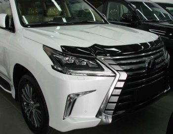 2 699 р. Дефлектор капота SIM Lexus LX570 J200 2-ой рестайлинг (2015-2022)  с доставкой в г. Омск. Увеличить фотографию 1