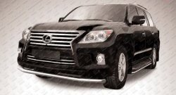 Одинарная защита переднего бампера из трубы диаметром 76 мм Slitkoff Lexus (Лексус) LX570 (ЛХ)  J200 (2012-2015) J200 1-ый рестайлинг