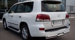 18 449 р. Защита заднего бампера (2 трубы Ø76 и 42 мм, нержавейка) SLITKOFF  Lexus LX570  J200 (2012-2015) 1-ый рестайлинг  с доставкой в г. Омск. Увеличить фотографию 3