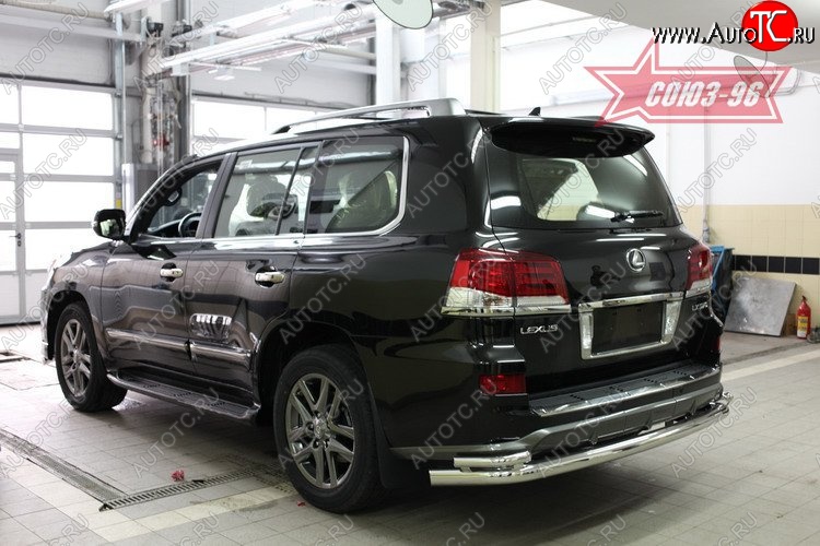 6 893 р. Двойная защита заднего бампера Souz-96 (d76/42) Lexus LX570 J200 1-ый рестайлинг (2012-2015)  с доставкой в г. Омск