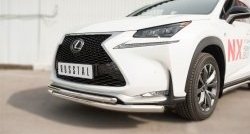 16 449 р. Защита переднего бампера (2 трубыØ63 и 42 мм, нержавейка) SLITKOFF  Lexus NX200T  Z10 (2014-2017)  с доставкой в г. Омск. Увеличить фотографию 2