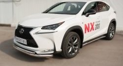 16 449 р. Защита переднего бампера (2 трубыØ63 и 42 мм, нержавейка) SLITKOFF  Lexus NX200T  Z10 (2014-2017)  с доставкой в г. Омск. Увеличить фотографию 4