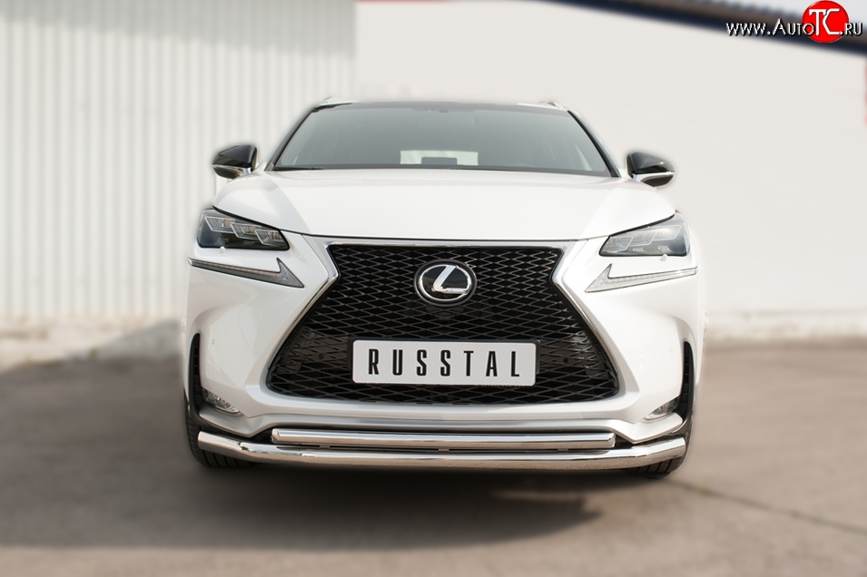 16 449 р. Защита переднего бампера (2 трубыØ63 и 42 мм, нержавейка) SLITKOFF  Lexus NX200T  Z10 (2014-2017)  с доставкой в г. Омск