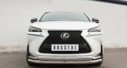 Защита переднего бампера (2 трубыØ75х42 и 63 мм, нержавейка) SLITKOFF Lexus (Лексус) NX200T (НХ)  Z10 (2014-2017) Z10