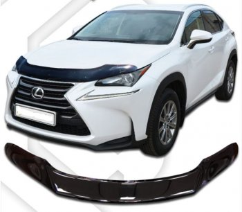 2 379 р. Дефлектор капота CA-Plastic exclusive  Lexus NX300h  Z10 (2014-2017) дорестайлинг (Classic черный, Без надписи)  с доставкой в г. Омск. Увеличить фотографию 1