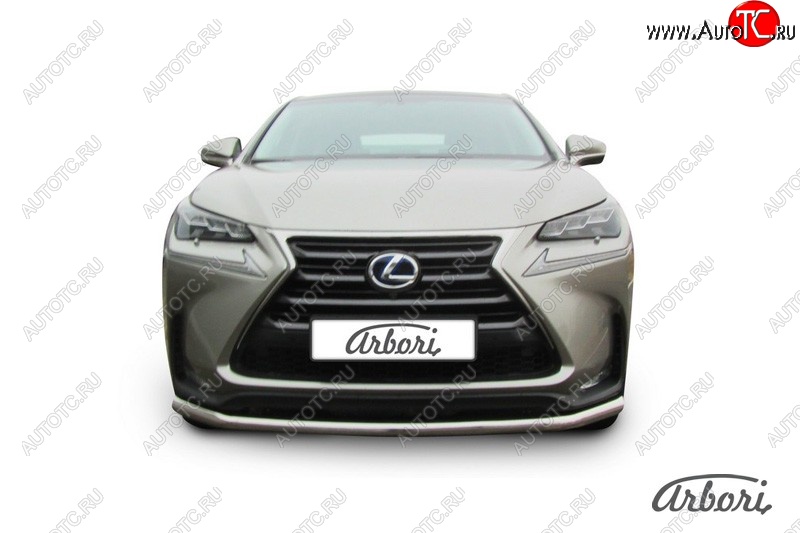 13 319 р. Защита переднего бампера Arbori (радиусная, нержавейка, 1 труба d57 mm). Lexus NX300h Z10 дорестайлинг (2014-2017)  с доставкой в г. Омск