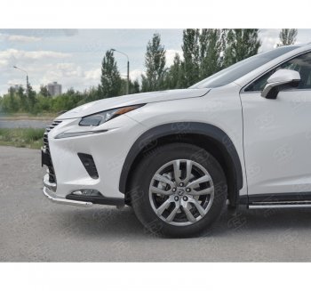 8 649 р. Защита переднего бампера (Ø42 мм, нержавейка) Russtal  Lexus NX300h  Z10 (2014-2017) дорестайлинг  с доставкой в г. Омск. Увеличить фотографию 2