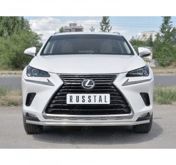 8 649 р. Защита переднего бампера (Ø42 мм, нержавейка) Russtal  Lexus NX300h  Z10 (2014-2017) дорестайлинг  с доставкой в г. Омск. Увеличить фотографию 4