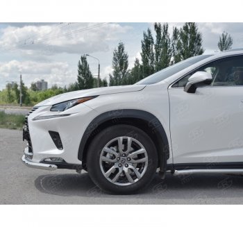 22 499 р. Защита переднего бампера (Ø63 мм, нержавейка) SLITKOFF Lexus NX300h Z10 дорестайлинг (2014-2017)  с доставкой в г. Омск. Увеличить фотографию 2