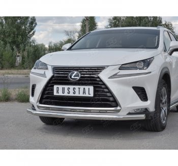 22 499 р. Защита переднего бампера (Ø63 мм, нержавейка) SLITKOFF Lexus NX300h Z10 дорестайлинг (2014-2017)  с доставкой в г. Омск. Увеличить фотографию 3