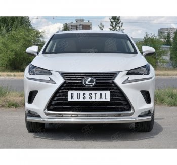 22 499 р. Защита переднего бампера (Ø63 мм, нержавейка) SLITKOFF Lexus NX300h Z10 дорестайлинг (2014-2017)  с доставкой в г. Омск. Увеличить фотографию 4