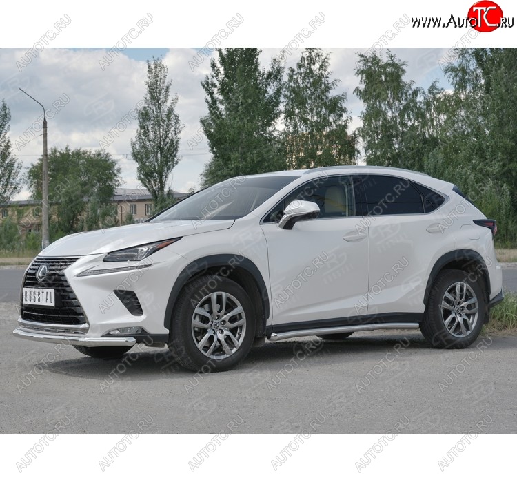 22 499 р. Защита переднего бампера (Ø63 мм, нержавейка) SLITKOFF Lexus NX300h Z10 дорестайлинг (2014-2017)  с доставкой в г. Омск