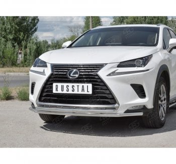 16 649 р. Защита переднего бампера (2 трубы Ø42 мм, нержавейка) SLITKOFF Lexus NX300h Z10 дорестайлинг (2014-2017)  с доставкой в г. Омск. Увеличить фотографию 3