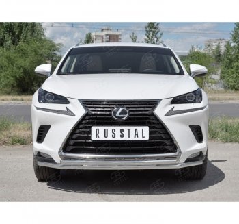 16 649 р. Защита переднего бампера (2 трубы Ø42 мм, нержавейка) SLITKOFF Lexus NX300h Z10 дорестайлинг (2014-2017)  с доставкой в г. Омск. Увеличить фотографию 4