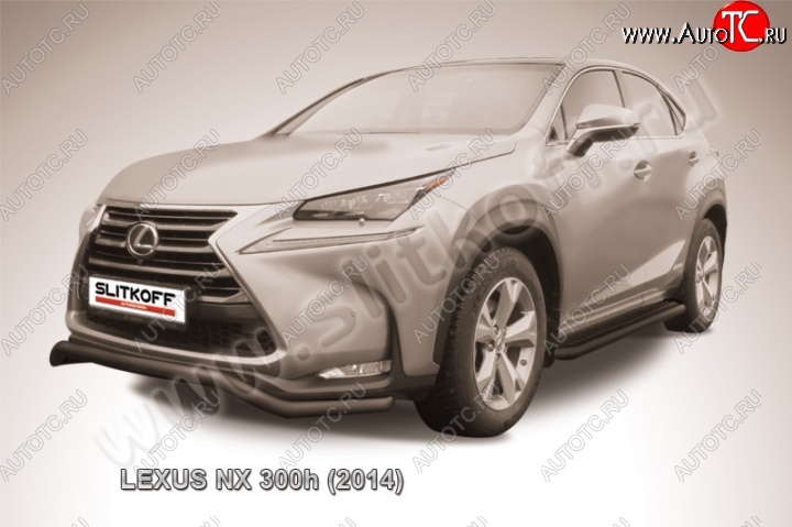 12 949 р. Защита переднего бампера из трубы d57 Slitkoff (волна) Lexus NX300h Z10 дорестайлинг (2014-2017) (Цвет: серебристый)  с доставкой в г. Омск