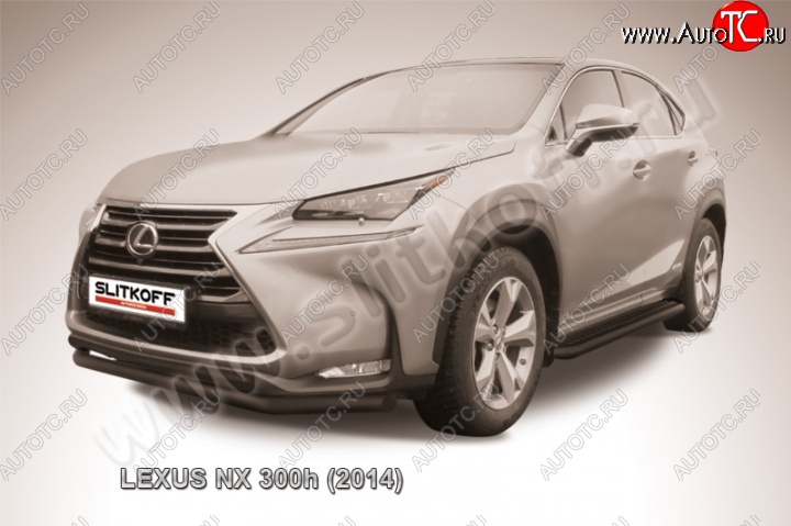 7 999 р. Защита переднего бампера из трубы d57 Slitkoff (дуга) Lexus NX300h Z10 дорестайлинг (2014-2017) (Цвет: серебристый)  с доставкой в г. Омск