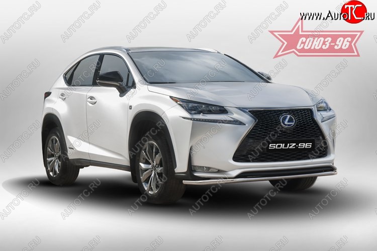 14 264 р. Защита переднего бампера одинарная Souz-96 (d42). Lexus NX200 Z10 дорестайлинг (2014-2017)  с доставкой в г. Омск