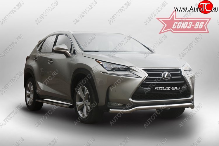 18 764 р. Защита переднего бампера одинарная Souz-96 Premium (d60) Lexus NX200 Z10 дорестайлинг (2014-2017)  с доставкой в г. Омск