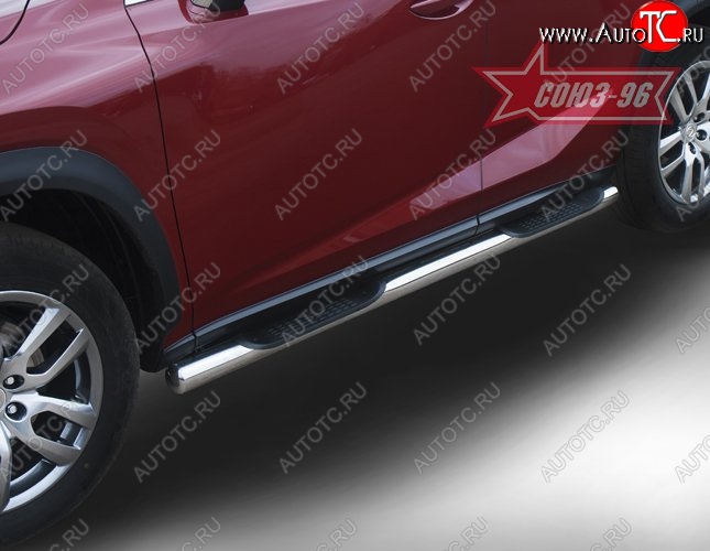 18 089 р. Защита порогов с проступью Souz-96 (d76) Lexus NX200 Z10 дорестайлинг (2014-2017)  с доставкой в г. Омск