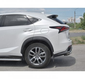 8 999 р. Защита заднего бампера (Ø63 мм, нержавейка) Russtal  Lexus NX300h  Z10 (2014-2017) дорестайлинг  с доставкой в г. Омск. Увеличить фотографию 2