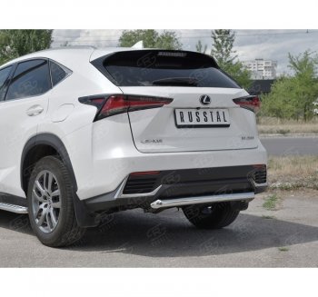 8 999 р. Защита заднего бампера (Ø63 мм, нержавейка) Russtal  Lexus NX300h  Z10 (2014-2017) дорестайлинг  с доставкой в г. Омск. Увеличить фотографию 3