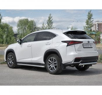 8 999 р. Защита заднего бампера (Ø63 мм, нержавейка) Russtal  Lexus NX300h  Z10 (2014-2017) дорестайлинг  с доставкой в г. Омск. Увеличить фотографию 1