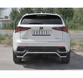 8 349 р. Защита заднего бампера (Ø42 мм волна, нержавейка) Russtal  Lexus NX300h  Z10 (2014-2017) дорестайлинг  с доставкой в г. Омск. Увеличить фотографию 4