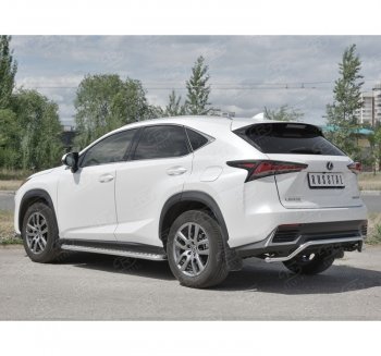 8 349 р. Защита заднего бампера (Ø42 мм волна, нержавейка) Russtal  Lexus NX300h  Z10 (2014-2017) дорестайлинг  с доставкой в г. Омск. Увеличить фотографию 1