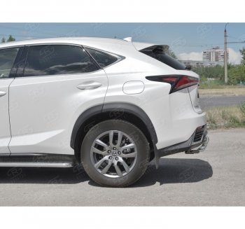 17 349 р. Защита заднего бампера (2 трубы Ø63 и 42 мм, нержавейка) SLITKOFF  Lexus NX300h  Z10 (2014-2017) дорестайлинг  с доставкой в г. Омск. Увеличить фотографию 2