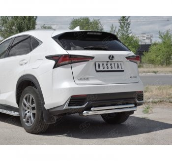 17 349 р. Защита заднего бампера (2 трубы Ø63 и 42 мм, нержавейка) SLITKOFF  Lexus NX300h  Z10 (2014-2017) дорестайлинг  с доставкой в г. Омск. Увеличить фотографию 3