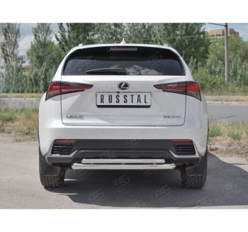 17 349 р. Защита заднего бампера (2 трубы Ø63 и 42 мм, нержавейка) SLITKOFF  Lexus NX300h  Z10 (2014-2017) дорестайлинг  с доставкой в г. Омск. Увеличить фотографию 4