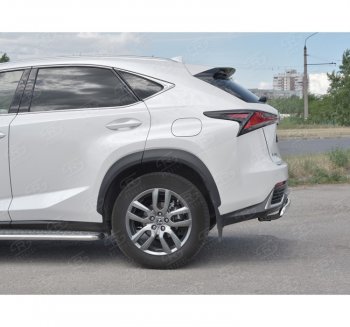 9 649 р. Защита заднего бампера (Ø75х42 мм, нержавейка) Russtal Lexus NX300h Z10 дорестайлинг (2014-2017)  с доставкой в г. Омск. Увеличить фотографию 2