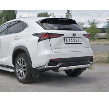 9 649 р. Защита заднего бампера (Ø75х42 мм, нержавейка) Russtal Lexus NX300h Z10 дорестайлинг (2014-2017)  с доставкой в г. Омск. Увеличить фотографию 3