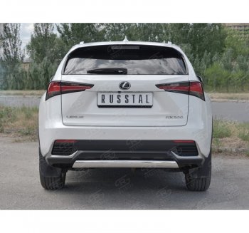 9 649 р. Защита заднего бампера (Ø75х42 мм, нержавейка) Russtal Lexus NX300h Z10 дорестайлинг (2014-2017)  с доставкой в г. Омск. Увеличить фотографию 4