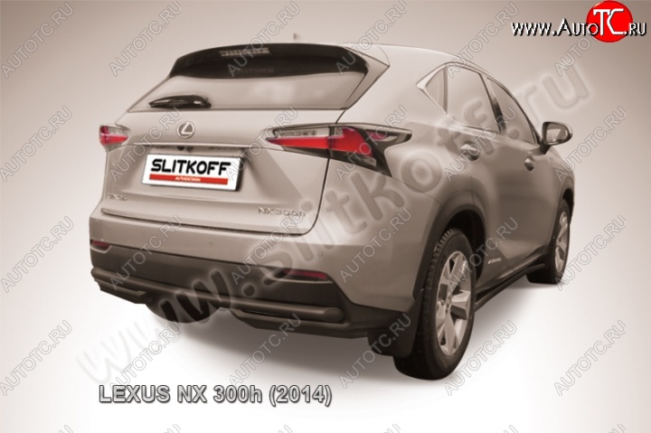 8 999 р. Защита заднего бампера из трубы d57 Slitkoff  Lexus NX300h  Z10 (2014-2017) дорестайлинг (Цвет: серебристый)  с доставкой в г. Омск