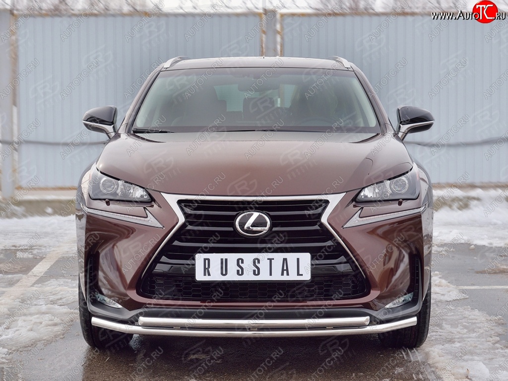 21 899 р. Защита переднего бампера (2 трубыØ42 мм, нержавейка) SLITKOFF Lexus NX200 Z10 дорестайлинг (2014-2017)  с доставкой в г. Омск