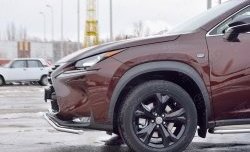 14 999 р. Защита переднего бампера (Ø42 мм, волна, нержавейка) SLITKOFF Lexus NX200 Z10 дорестайлинг (2014-2017)  с доставкой в г. Омск. Увеличить фотографию 3