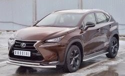 16 549 р. Защита переднего бампера (2 трубыØ63 и 42 мм, нержавейка) SLITKOFF  Lexus NX200  Z10 (2014-2017) дорестайлинг  с доставкой в г. Омск. Увеличить фотографию 2