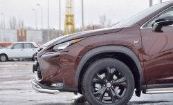 16 549 р. Защита переднего бампера (2 трубыØ63 и 42 мм, нержавейка) SLITKOFF  Lexus NX200  Z10 (2014-2017) дорестайлинг  с доставкой в г. Омск. Увеличить фотографию 3